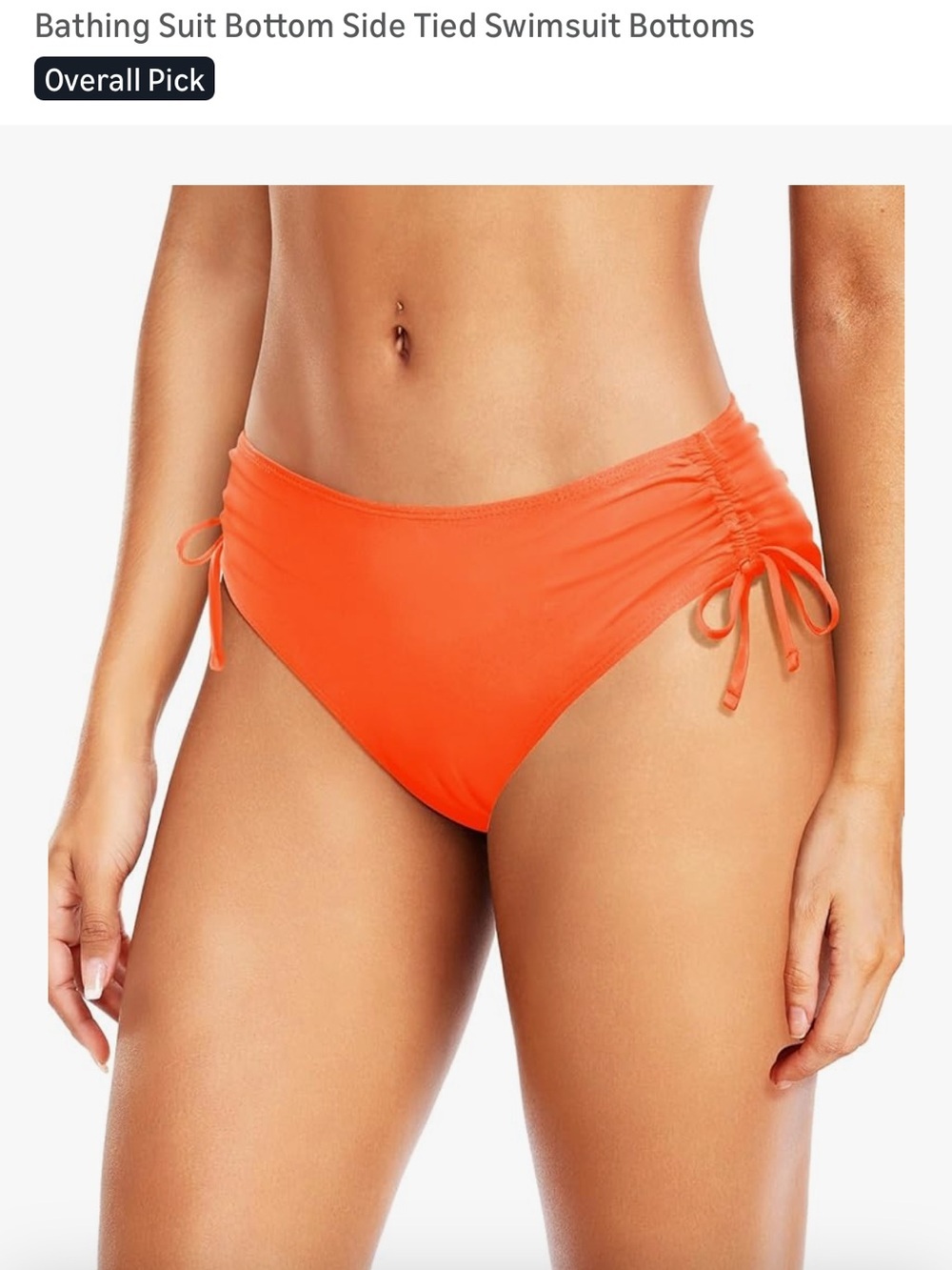 Neon Orange Mid Waist Bikini Bottoms - Full Coverage L 1206/bb6